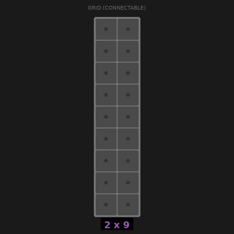 Grid Base 2x9 Interlockable | Relay Rack